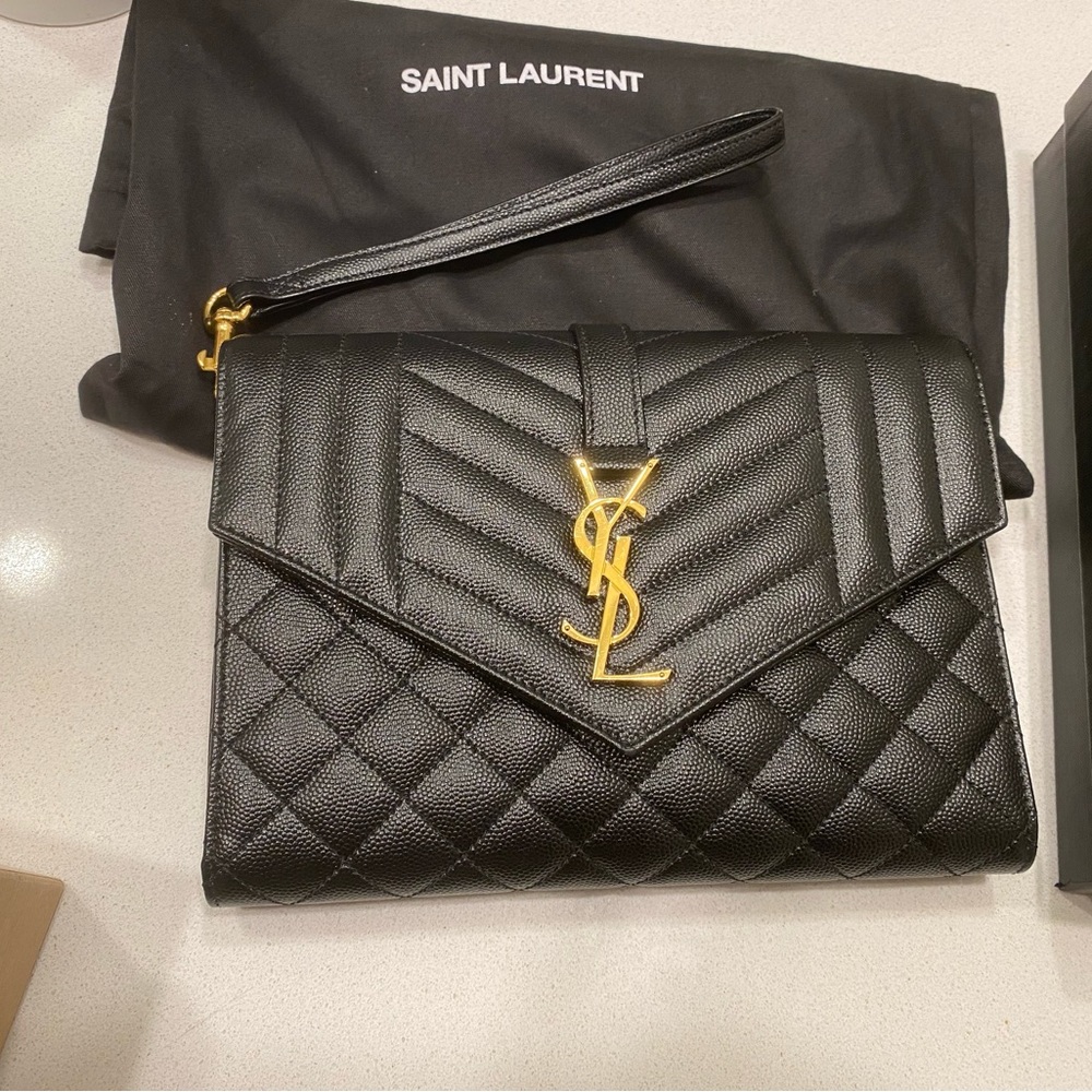 Saint Laurent envelope flap pouch clutch bag - Picture 4 of 7